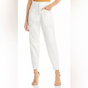 PISTOLA Tammy High Rise Cotton Trouser pants  Button Fly-Alabaster White -Sz 27
